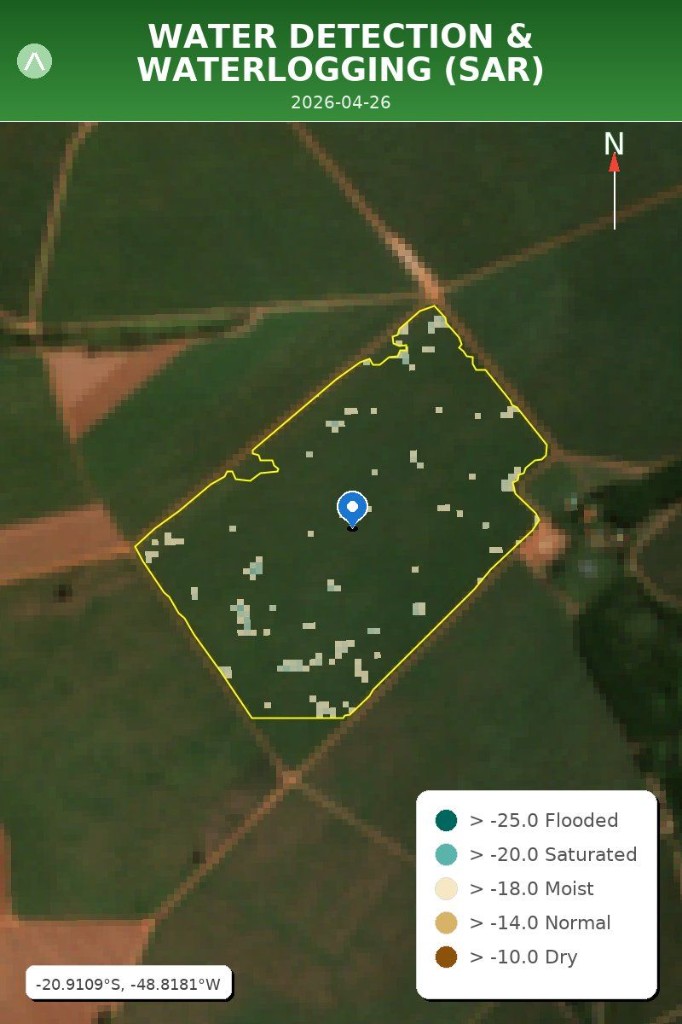 Sample SAR flood detection heatmap